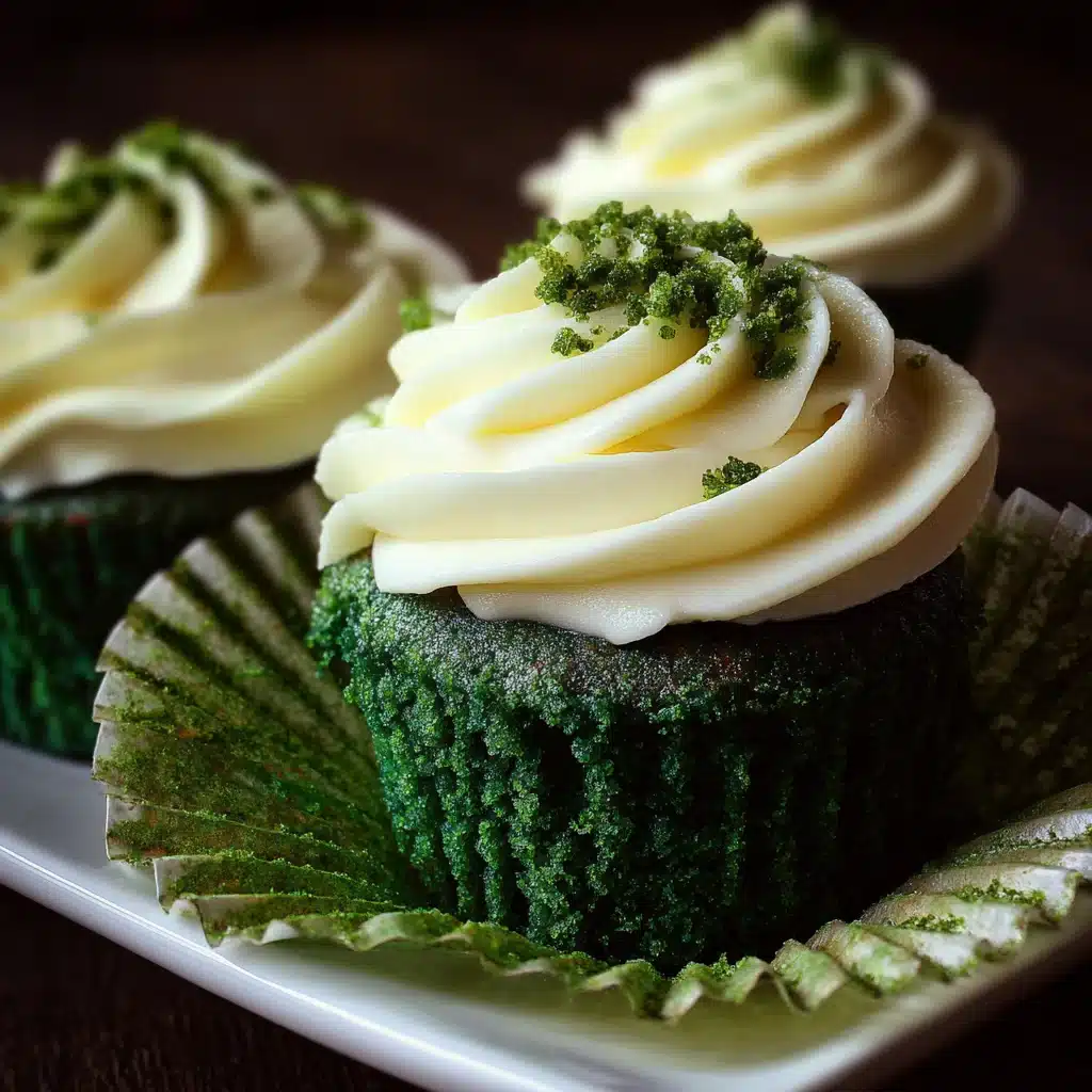 Green Velvet Cupcakes with Cream Cheese Frosting